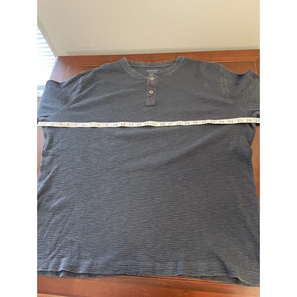 XL Sonoma long sleeve grey shirt waffle pattern